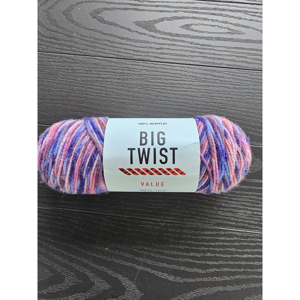 Big Twist Value Variegated Purple Pink Blue Acrylic Yarn Mystic Mermaid